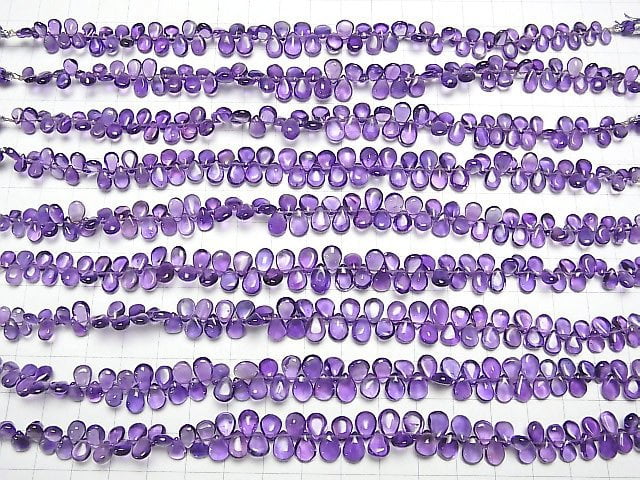 Hochwertiger Amethyst AAA- Birnenform (glatt) 1 Strang Perlen (ca. 7 Zoll/18 cm)