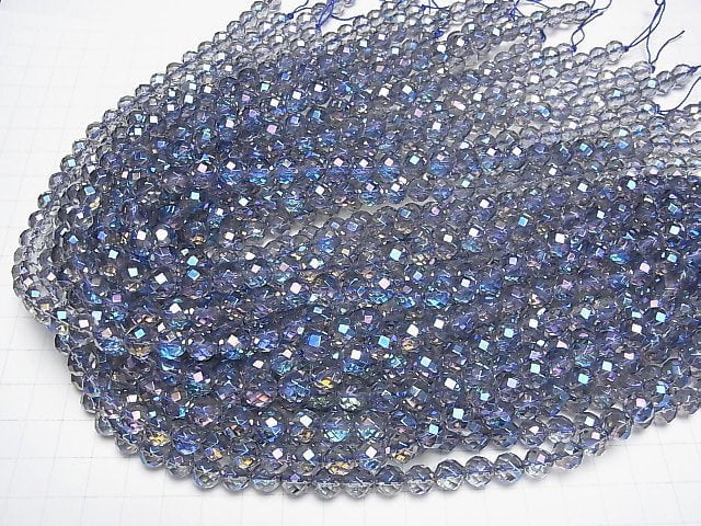 Blaue Blitz-Kristall 64-facettierte Runde 8mm 1/4 oder 1Strang Perlen (ca. 15 Zoll/37 cm)