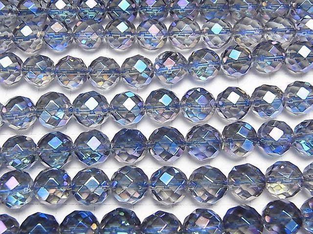 Blaue Blitz-Kristall 64-facettierte Runde 10mm 1/4 oder 1Strang Perlen (ca. 15 Zoll/37 cm)