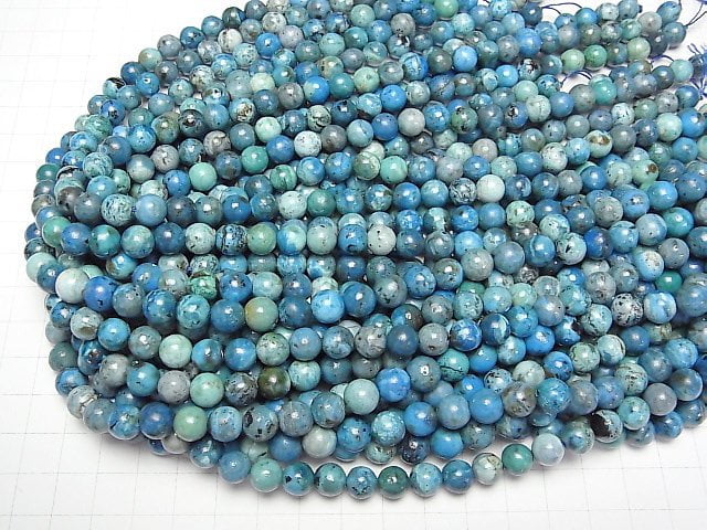 Blauer Opal AA+ Rund 8mm halb oder 1strang Perlen (ca. 15inch/36cm)