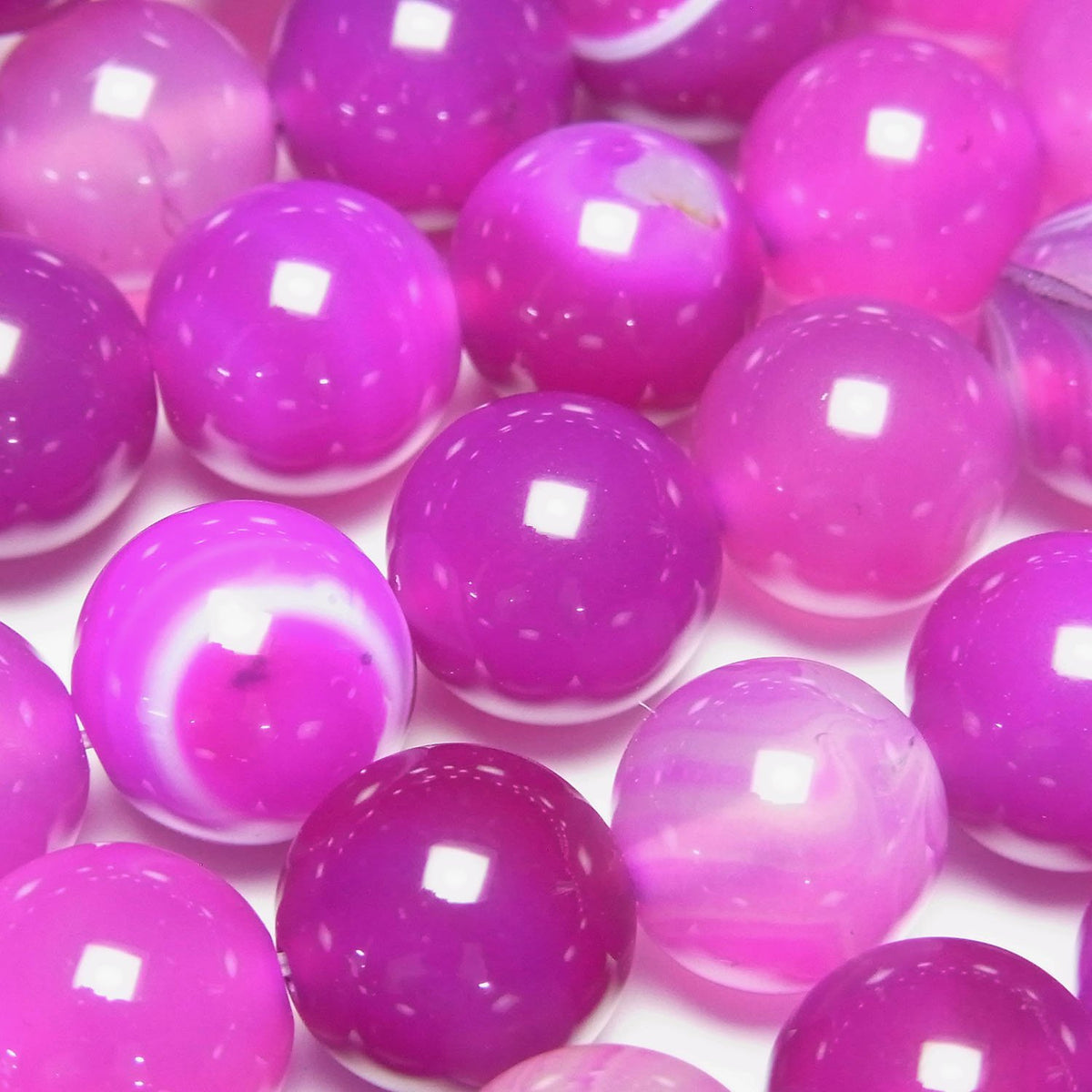 Pink Stripe Agate Round 12mm 1strand beads (aprx.15inch / 36cm)