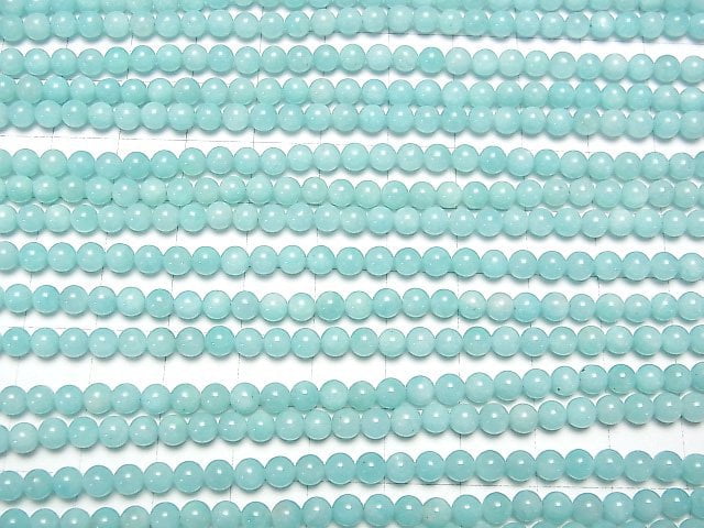 Peru Amazonit AAA rund 4mm Halbe oder 1 Strang Perlen (ca. 15 Zoll/38 cm)