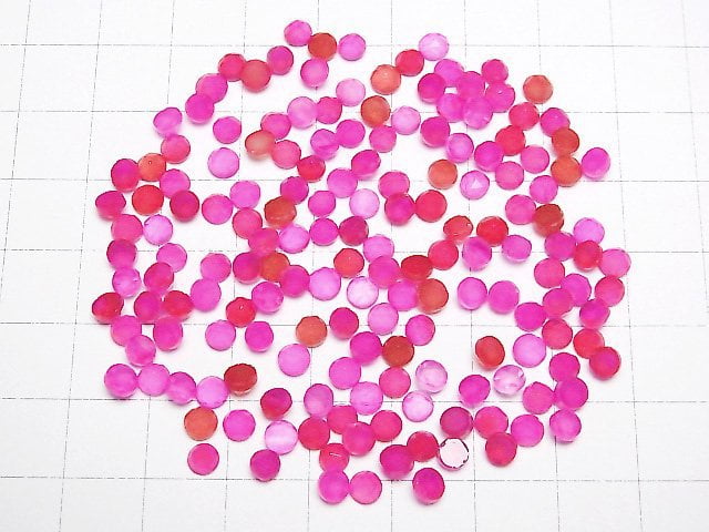 Fuchsia-pink Chalcedon AAA runder Cabochon Rose Cut 4x4mm 10 Stück