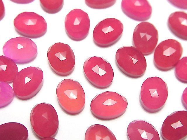 紫紅色玉髓 AAA 橢圓蛋面玫瑰切割 8x6mm 5顆