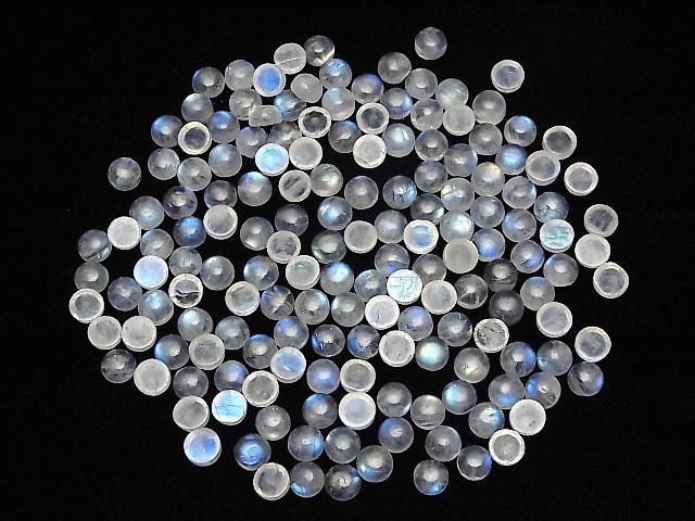 Regenbogen-Mondstein AA Rund Cabochon 5x5mm 10 Stück