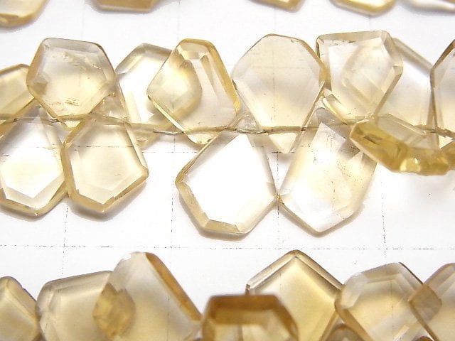 高品質黃水晶 AA++ 原石切片刻面珠 (約7英吋/19公分)