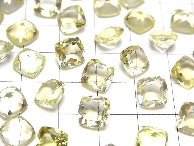 Hochwertiger Zitronenquarz AAA Lose Stein Quadratisch Facettiert 8x8mm 4 Stück