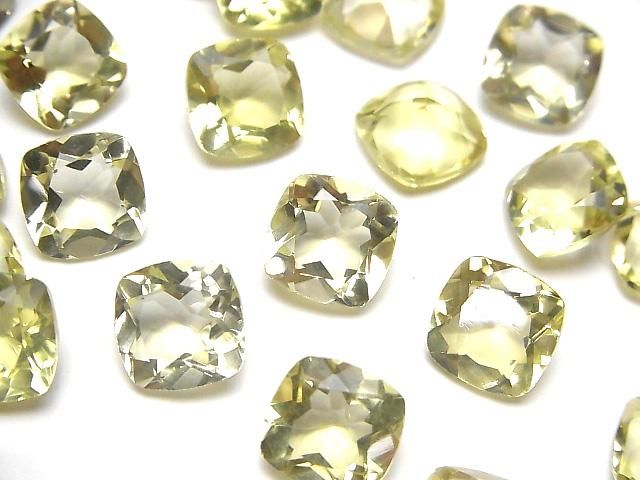 優質檸檬石英 AAA 裸石 方形刻面 10x10mm 2顆