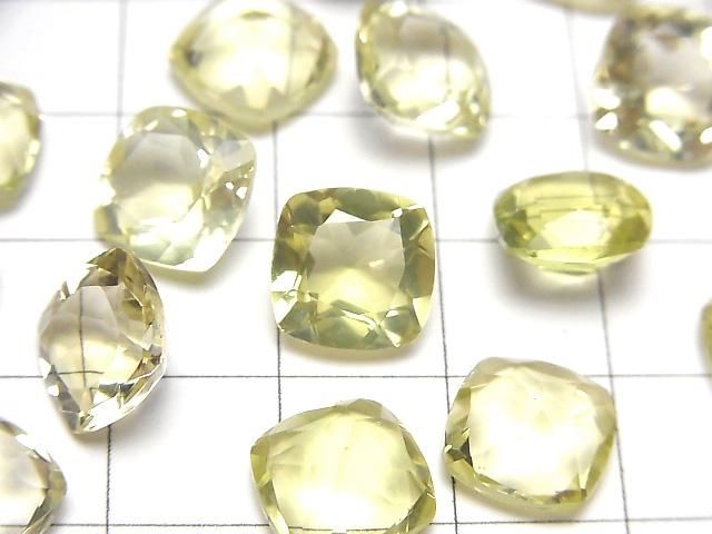 優質檸檬石英 AAA 裸石 方形刻面 10x10mm 2顆