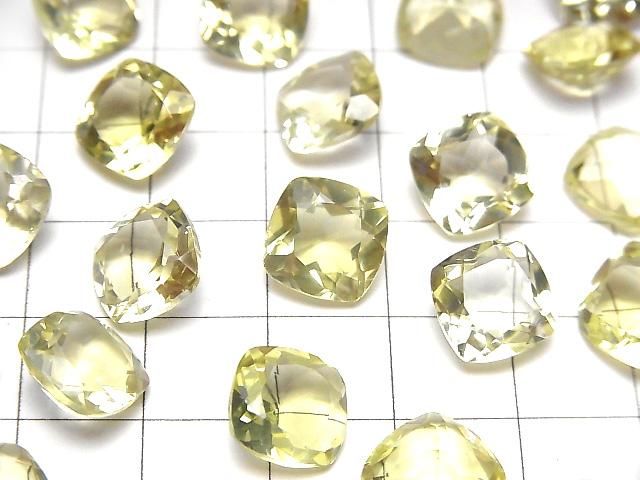 Hochwertiger Zitronenquarz AAA lose Stein quadratisch facettiert 10x10mm 2 Stück