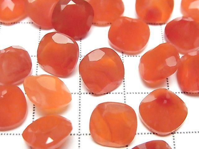 高品質刻面紅玉髓 AAA 裸石 方形刻面 10x10毫米 2顆