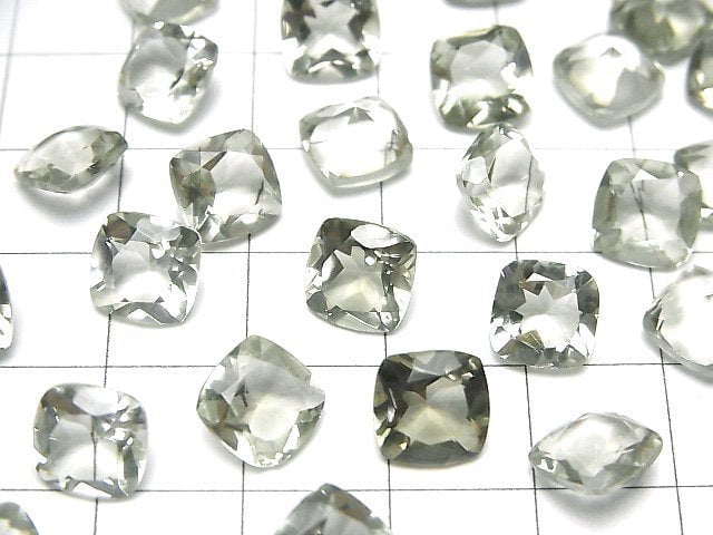 Hochwertiger grüner Amethyst AAA lose Steine quadratisch facettiert 8x8mm 4 Stück