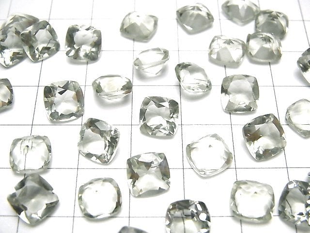 Hochwertiger grüner Amethyst AAA lose Steine quadratisch facettiert 8x8mm 4 Stück