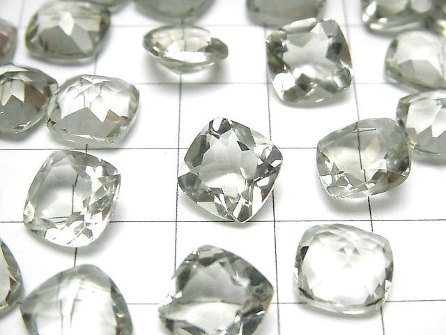 高品質綠紫水晶 AAA 裸石 方形刻面 10x10mm 2顆