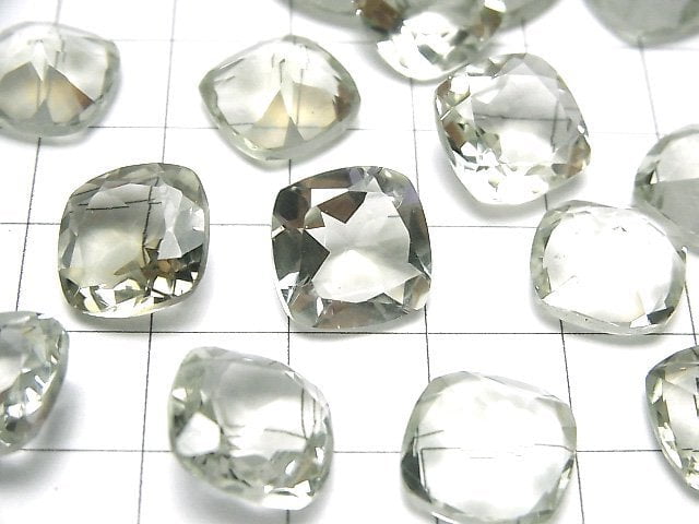 高品質綠紫水晶 AAA 裸石 方形刻面 12x12mm 2顆