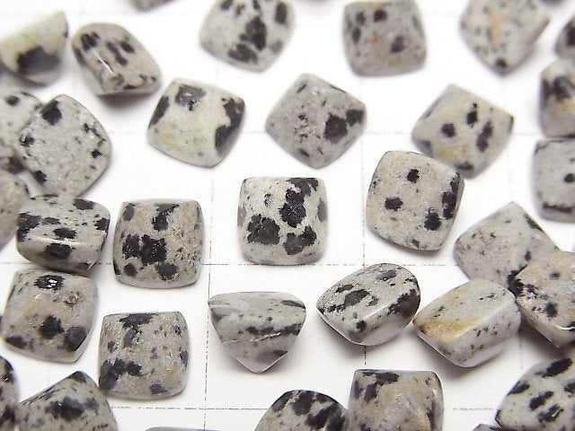 達爾馬提亞碧玉方糖刻面 6x6mm 4顆