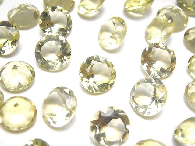 高品質檸檬石英 AAA 刻面圓形裸石 10x10mm 2顆