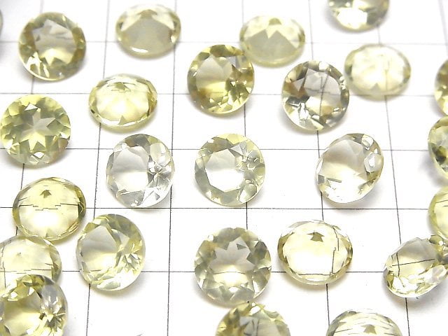 Hochwertiger Zitronenquarz AAA Lose Stein Rund Facettiert 10x10mm 2 Stück
