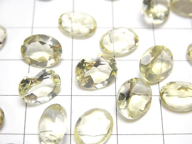 高品質檸檬石英 AAA 橢圓形刻面裸石 10x8mm 3顆