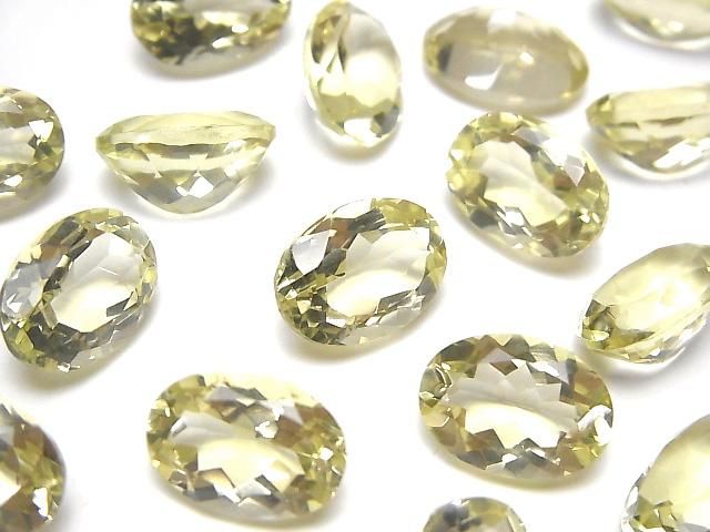 高品質檸檬石英 AAA 裸石 橢圓刻面 14x10mm 2顆