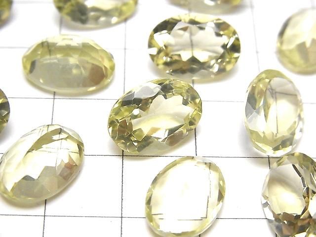 高品質檸檬石英 AAA 裸石 橢圓刻面 14x10mm 2顆