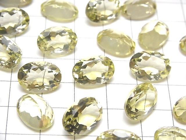 高品質檸檬石英 AAA 裸石 橢圓刻面 14x10mm 2顆
