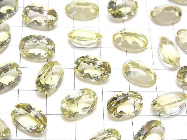 高品質檸檬石英 AAA 裸石 橢圓刻面 14x10mm 2顆