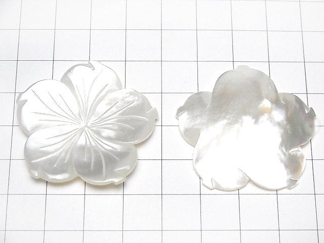高品質白蝶貝 (銀唇蠔) AAA 雕花 38mm 白色 1個