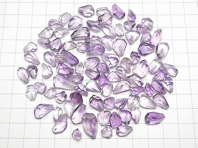 Hochwertiger Amethyst AAA halb durchbohrte grobe facettierte Tropfen 3 Stück