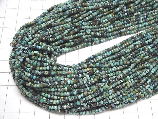 High Quality! Turquoise AA Faceted Button Rondelle 3x3x2mm 1strand beads (aprx.15inch/36cm)