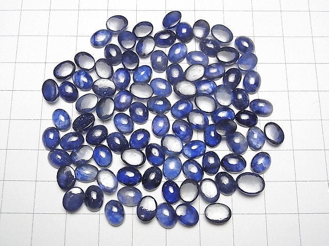 Hochwertiger blauer Saphir AAA- ovale Cabochon 8x6mm 2 Stück