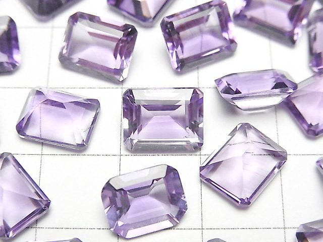 高品質紫水晶 AAA 裸石 矩形刻面 10x8mm 2顆