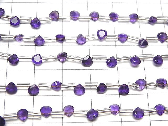 Hochwertiger Amethyst AAA Kastanienform Facettiert 4x4mm 1 Strang Perlen (18 Stück)