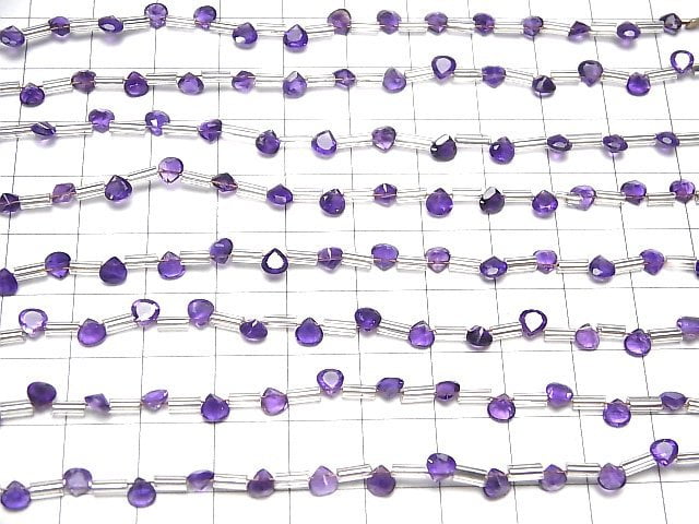 Hochwertiger Amethyst AAA Kastanienform Facettiert 4x4mm 1 Strang Perlen (18 Stück)