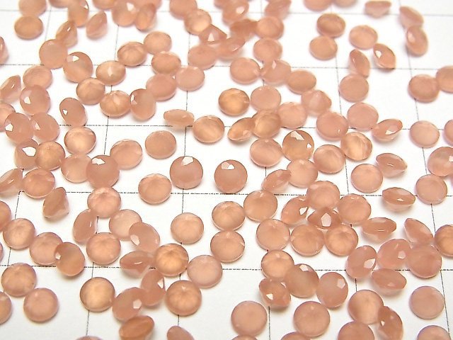 Peruanischer Rhodochrosit AAA Lose Stein Rund Facettiert 4x4mm 5Stück