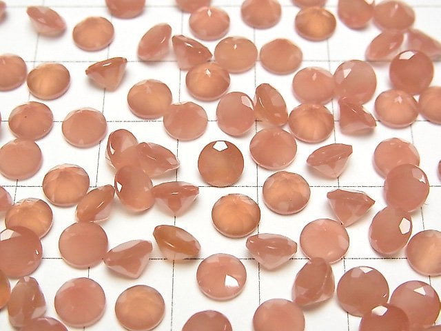 Peruanischer Rhodochrosit AAA Lose Stein Rund Facettiert 6x6mm 3Stück
