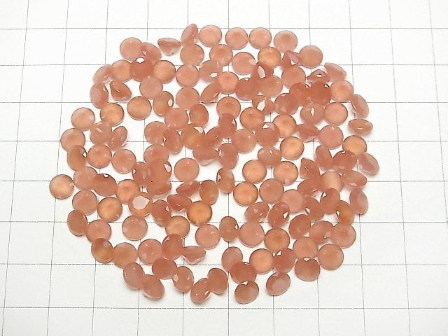 Peruanischer Rhodochrosit AAA Lose Stein Rund Facettiert 6x6mm 3Stück