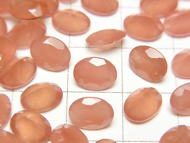 秘魯紅紋石 AAA 裸石 橢圓刻面 8x6mm 2顆