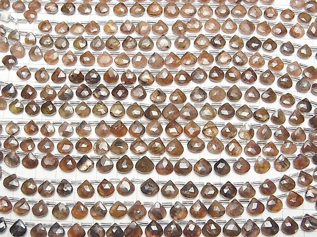 Hochwertig! Andalusit AA++ kastanienbraun facettiert Briolette halb oder 1Strang Perlen (ca. 7 Zoll/17 cm)
