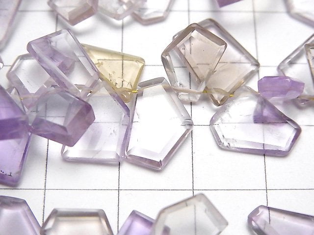 高品質紫黃晶 AA++ 原石切片刻面珠 (約6英吋/14公分)