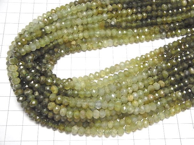 Hochwertig! Grüner Granat AA++ facettiert Knopf Rondelle 6x6x3.5mm halb oder 1Strang Perlen (ca. 15 Zoll/37 cm)