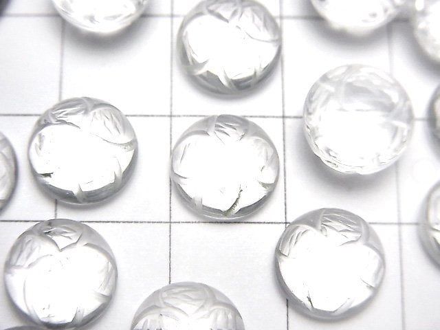 高品質 AAA 水晶雕刻圓形凸圓面 10x10mm 3顆