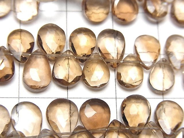 高品質棕色拓帕石 AAA 梨形刻面水滴半串或 1 串珠子 (約 8 英吋/20 公分)