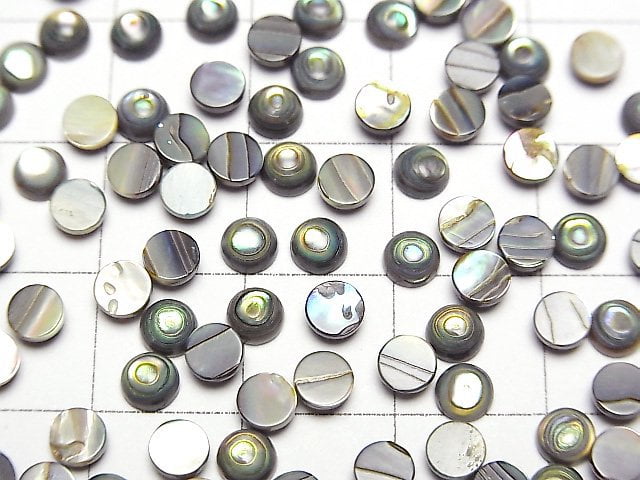 Abalone-Muschel Rund Cabochon 4x4mm 5 Stück