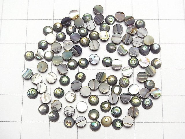 Abalone-Muschel Rund Cabochon 4x4mm 5 Stück