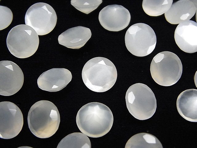 Hochwertiger weißer Mondstein AAA lose Steine rund facettiert 10x10mm 3Stk