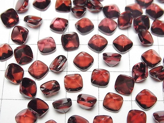 Hochwertiger Mosambik Granat AAA Zuckerlaib Schnitt 6x6mm 2 Stück