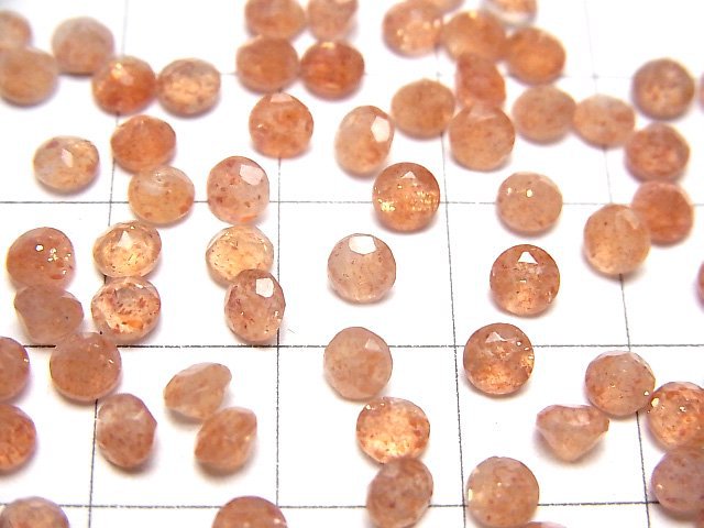 高品質太陽石 AAA - 裸石 圓刻面 4x4mm 10顆裝