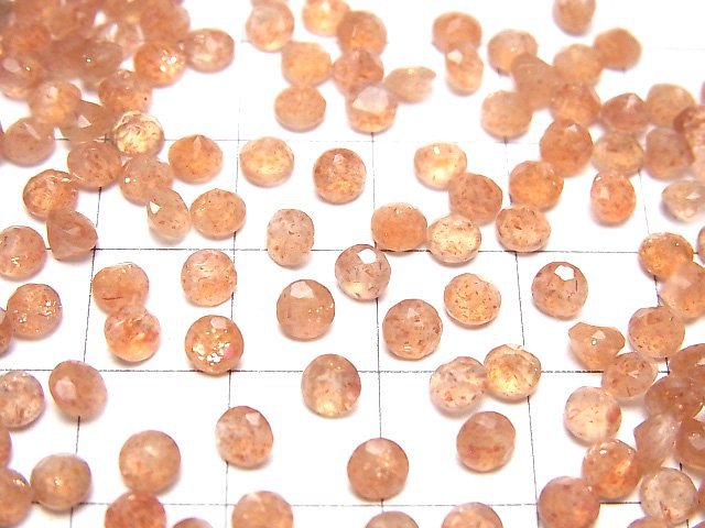 Hochwertiger Sonnenstein AAA- Lose Stein Rund Facettiert 4x4mm 10 Stück