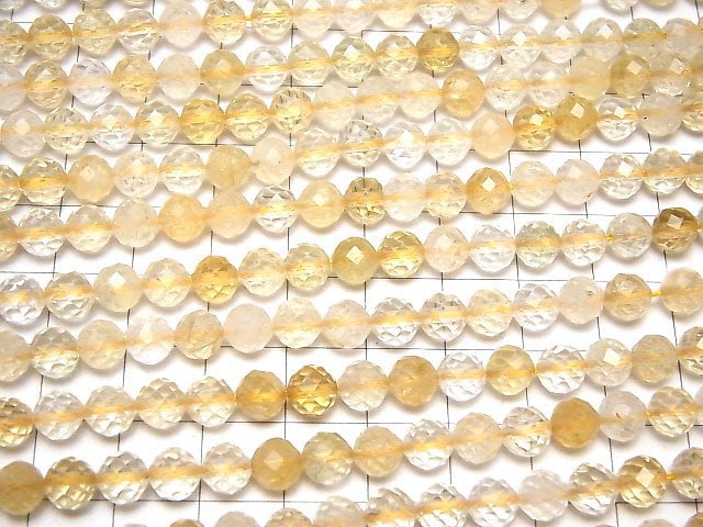Hochwertig! Helle Farbe Citrin AA++ 64-facettierte Runde 6mm 1Strang Perlen (ca. 15 Zoll/36 cm)